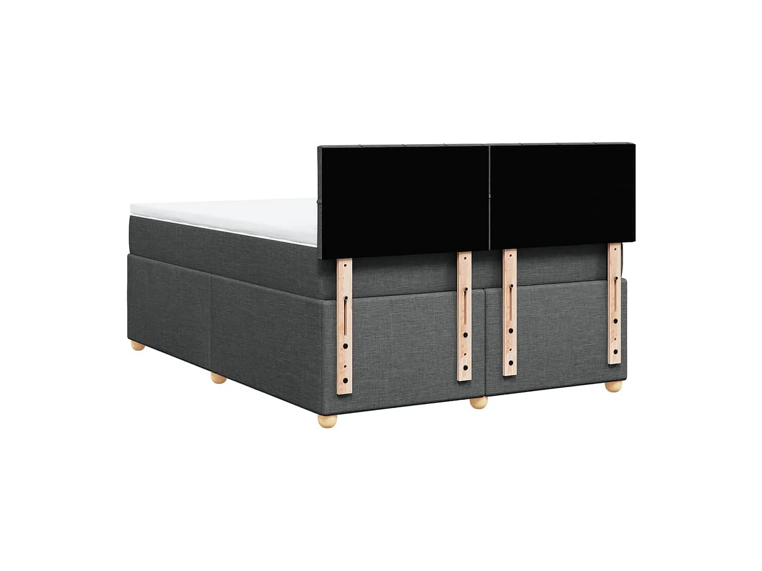 Sommier à lattes de lit avec matelas Gris foncé 140x190cm Tissu