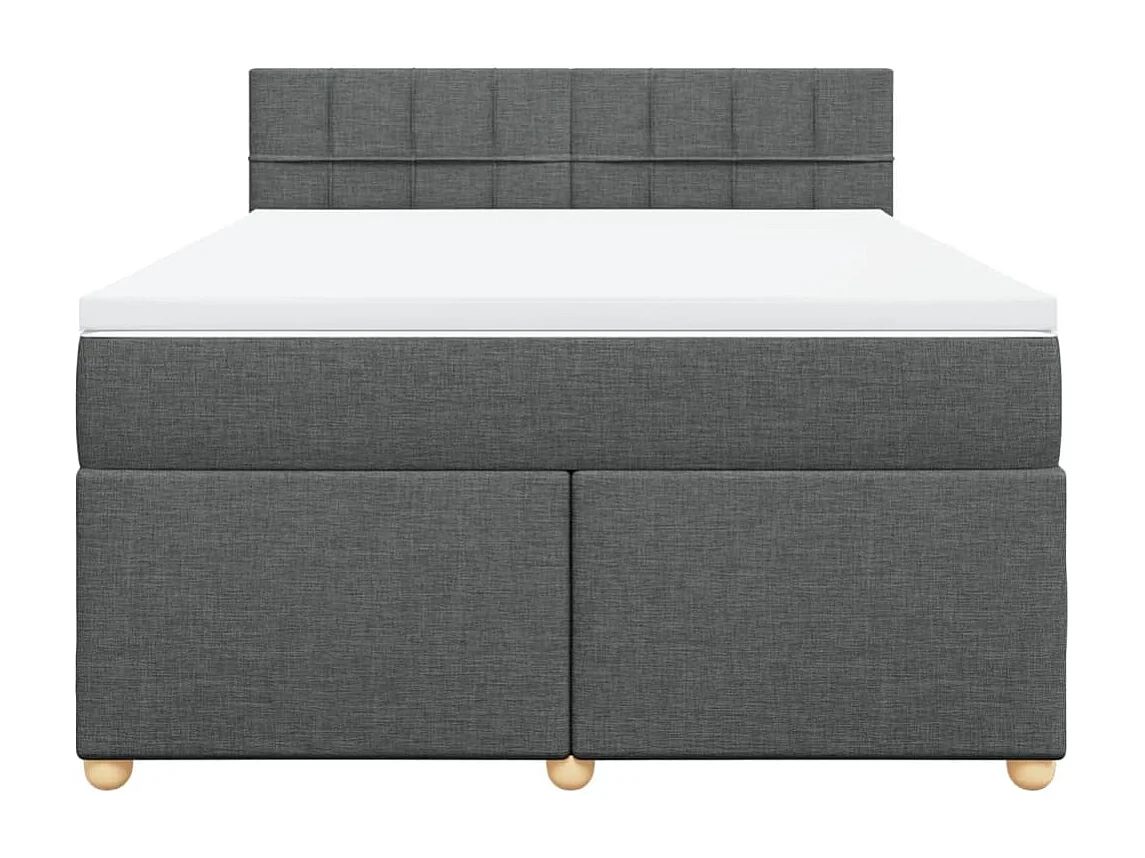Giroletto a Molle con Materasso Grigio Scuro 140x190 cm Tessuto