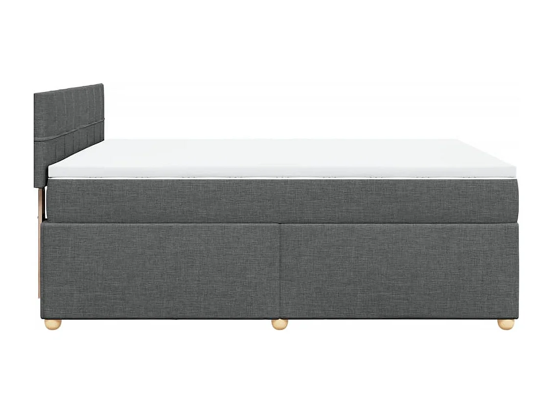 Giroletto a Molle con Materasso Grigio Scuro 140x190 cm Tessuto