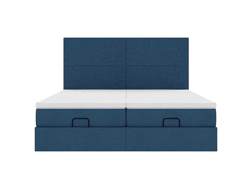 Ottoman bed met matrassen 180x200cm stof blauw