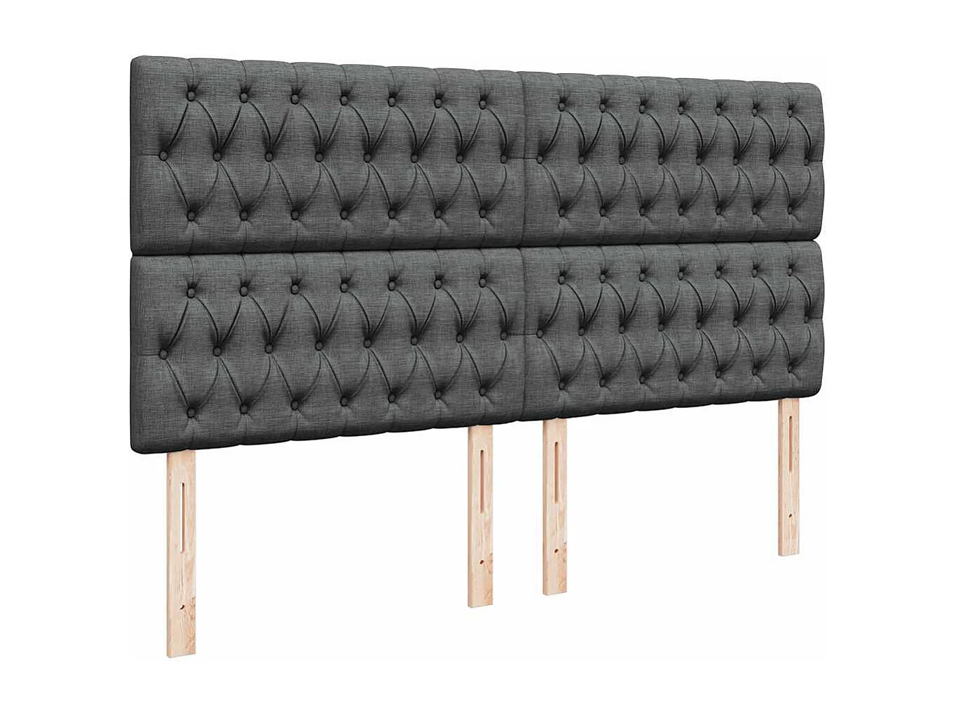 Cadre de lit ottoman avec matelas gris foncé 160x200cm tissu