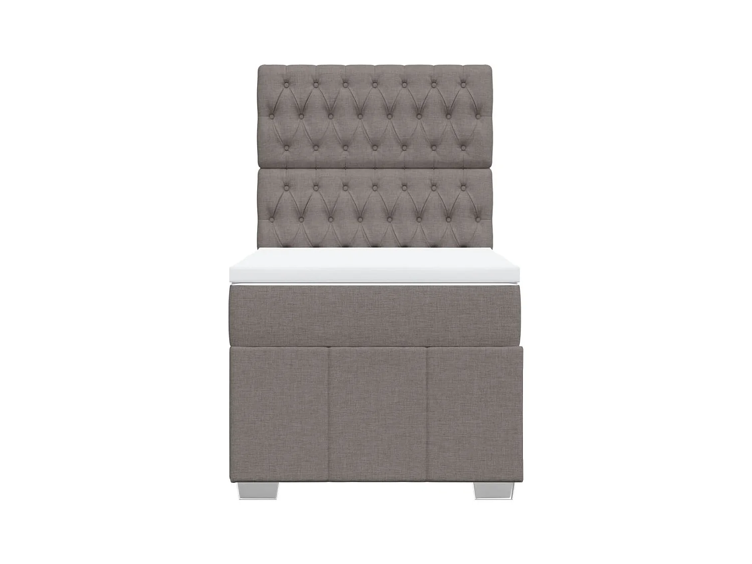 Boxspring met matras stof taupe 90x200 cm