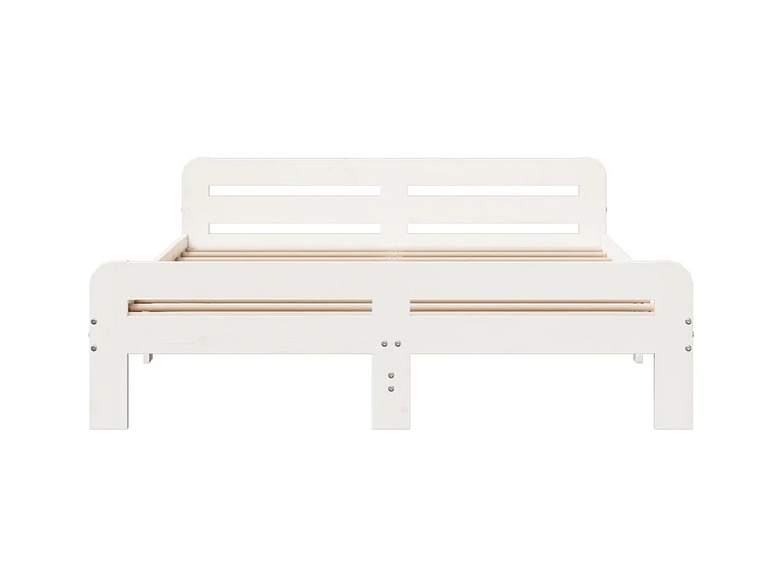 Cadre de lit sans matelas blanc 160x200 cm bois de pin massif