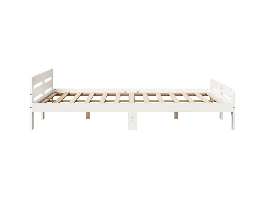 Cadre de lit sans matelas blanc 160x200 cm bois de pin massif