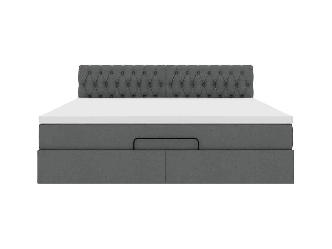 Ottoman-Bett mit Matratze Dunkelgrau 180x200 cm Stoff
