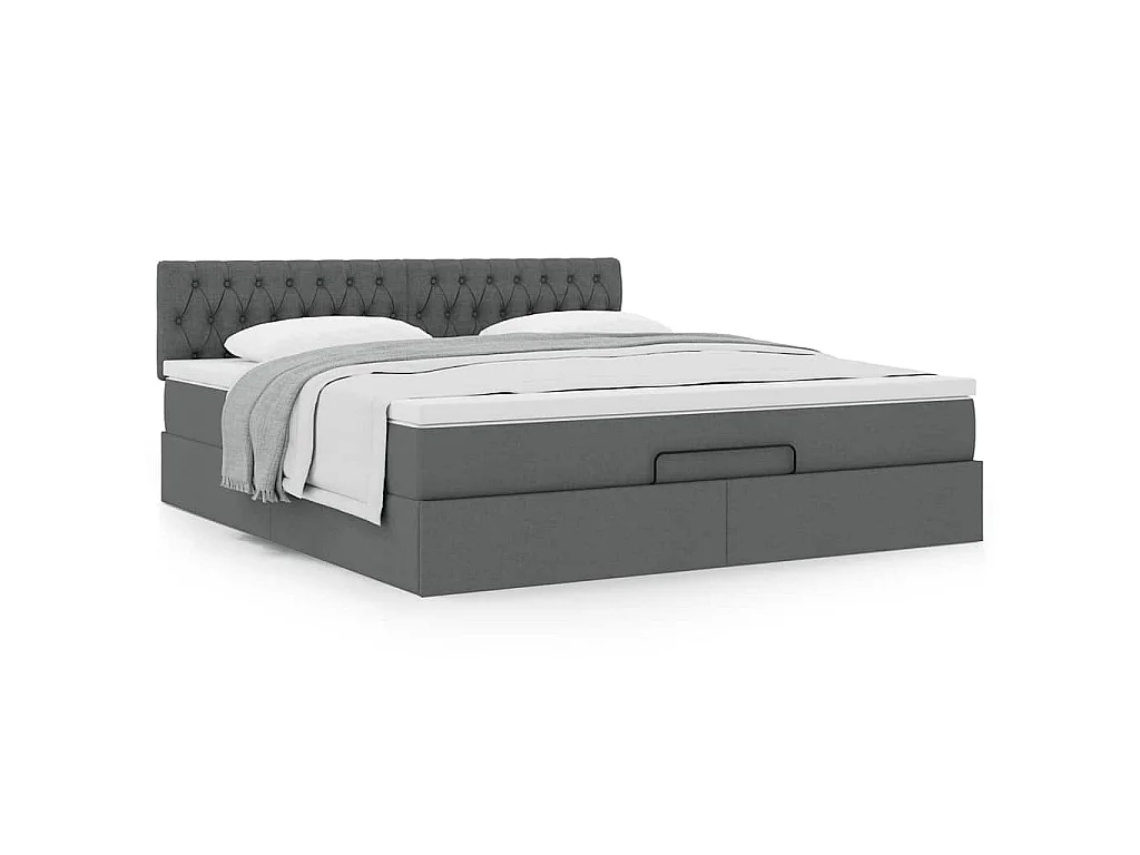 Struttura Letto Pouf con Materasso 180x200 cm in Tessuto