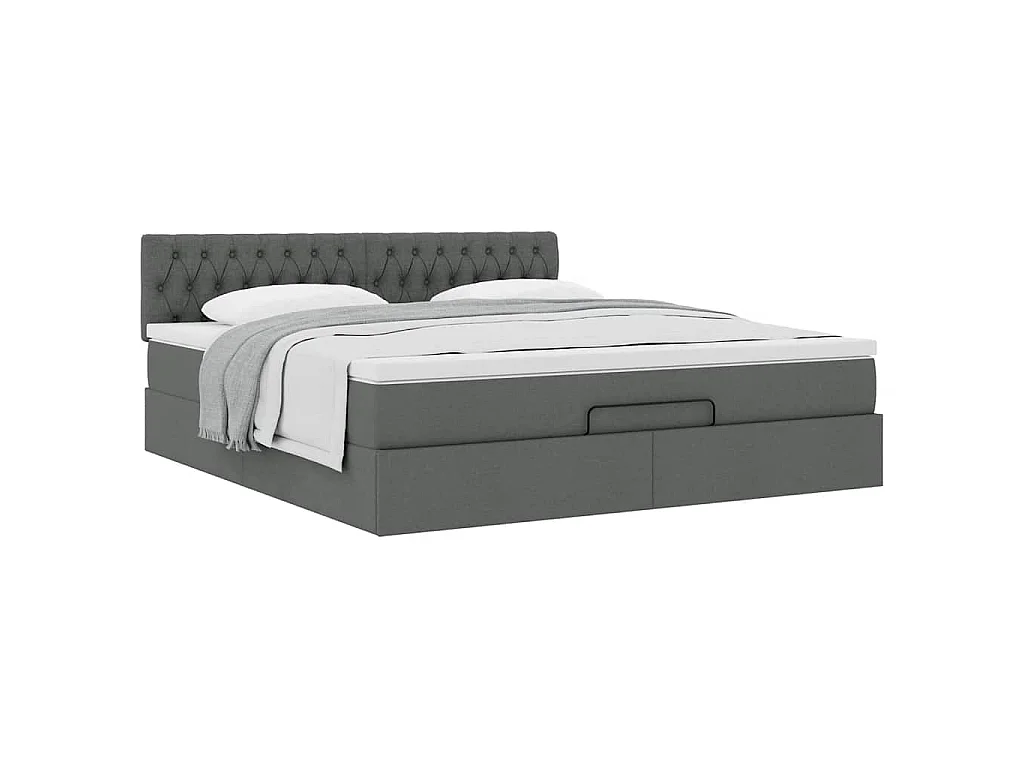 Struttura Letto Pouf con Materasso 180x200 cm in Tessuto
