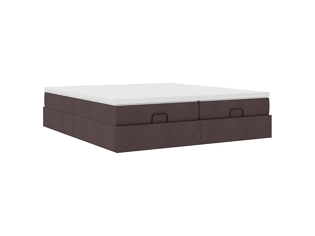 Ottoman-Bett mit Matratzen Dunkelbraun 180x200 cm Stoff