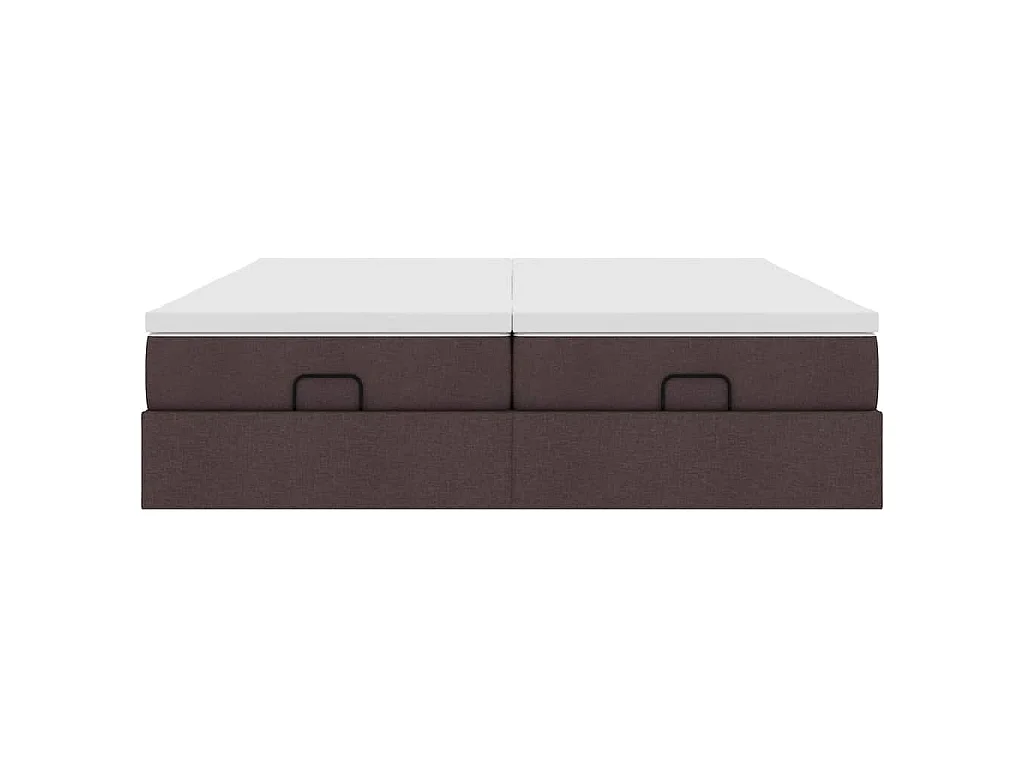 Ottoman-Bett mit Matratzen Dunkelbraun 180x200 cm Stoff