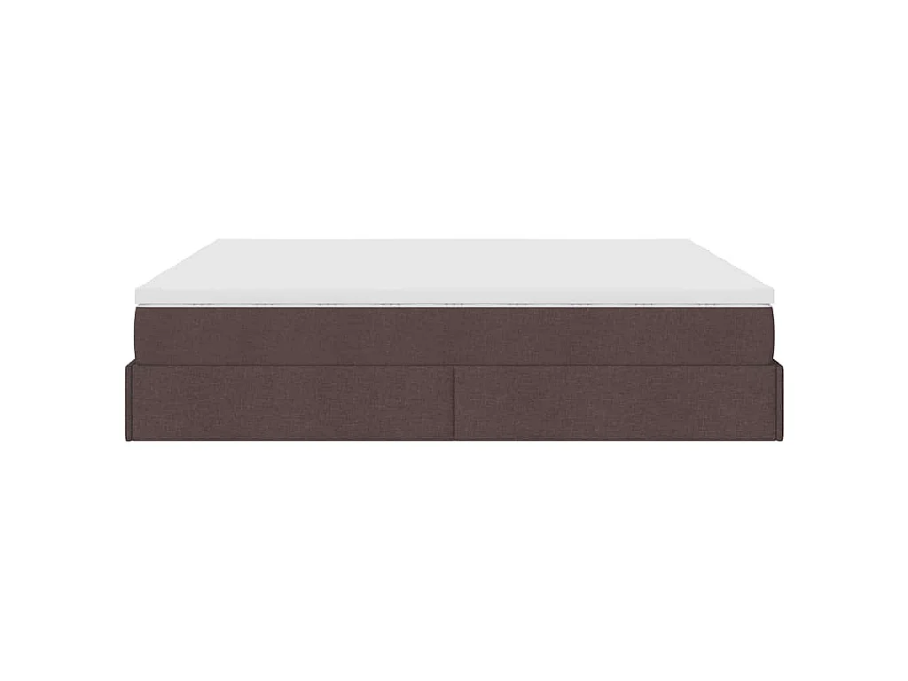 Ottoman-Bett mit Matratzen Dunkelbraun 180x200 cm Stoff