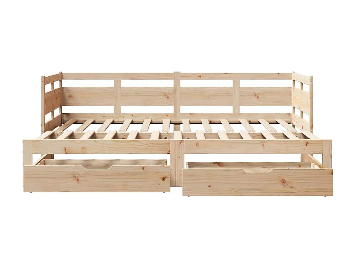 Tagesbett Ausziehbar mit Schubladen ohne Matratze 90x190 cm