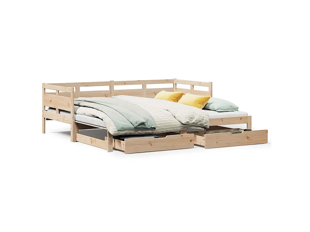 Sofá-cama com gavetão e gavetas sem colchão 90x190 cm