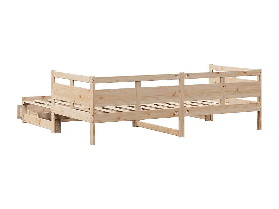 Sofá-cama com gavetão e gavetas sem colchão 90x190 cm