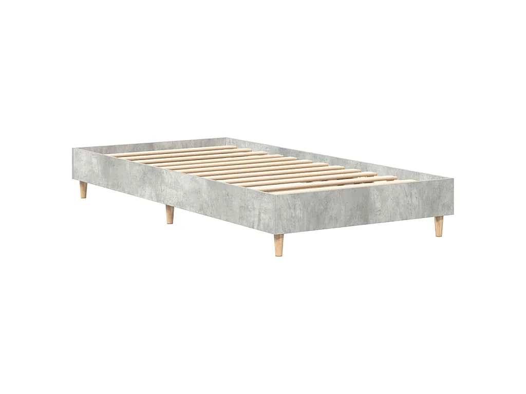 Estructura de cama sin colchón madera gris hormigón 90x190 cm