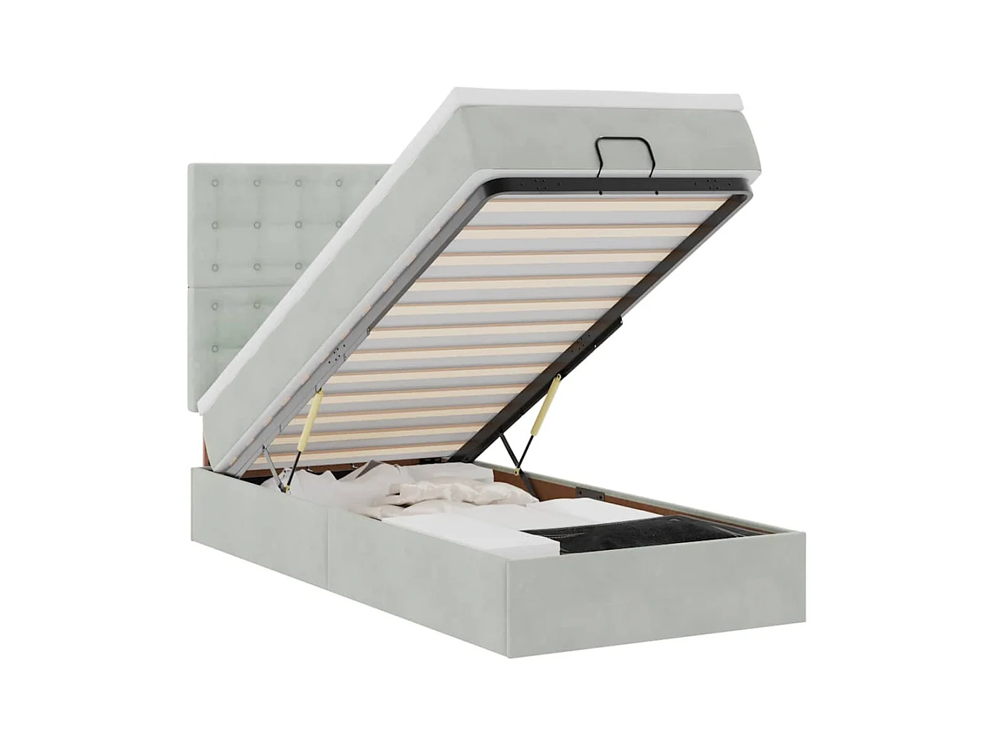 Struttura Letto Pouf con Materassi 90x190 cm in Velluto