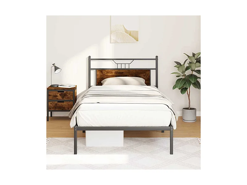 Bedframe zonder matras hout gerookt eikenkleurig 100x190 cm