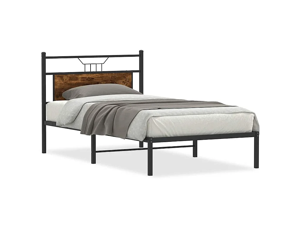 Bedframe zonder matras hout gerookt eikenkleurig 100x190 cm