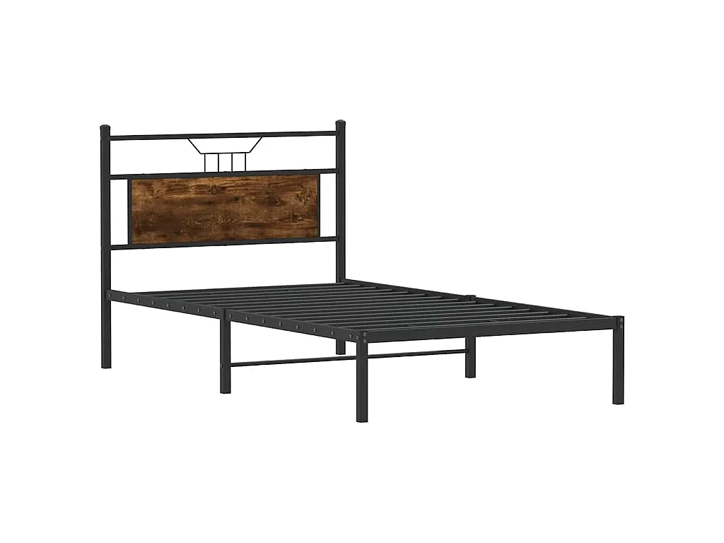 Bedframe zonder matras hout gerookt eikenkleurig 100x190 cm