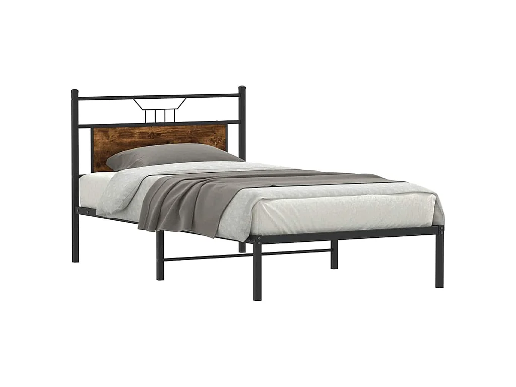 Bedframe zonder matras hout gerookt eikenkleurig 100x190 cm