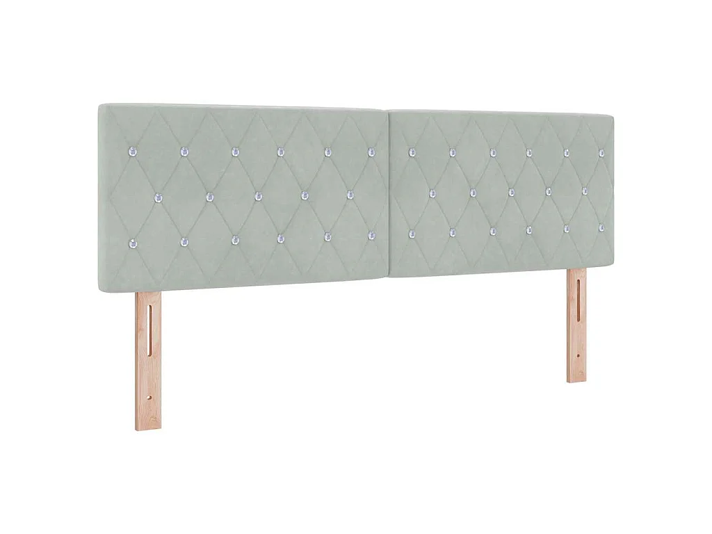 Cama tipo Box Spring Gris Claro 140 x 200 cm Terciopelo
