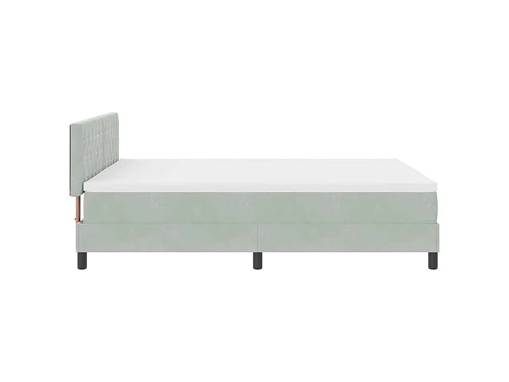 Cama tipo Box Spring Gris Claro 140 x 200 cm Terciopelo