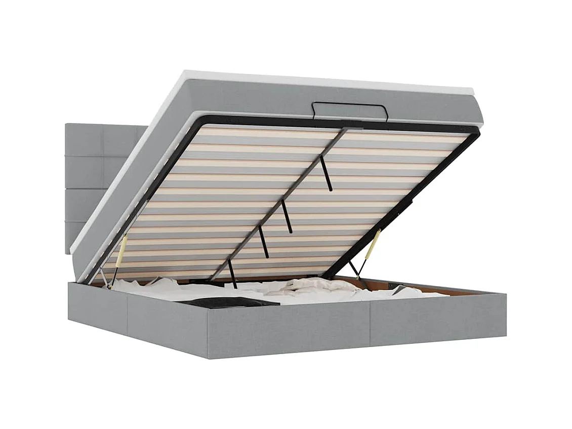 Struttura Letto Pouf con Materasso 180x200 cm in Tessuto