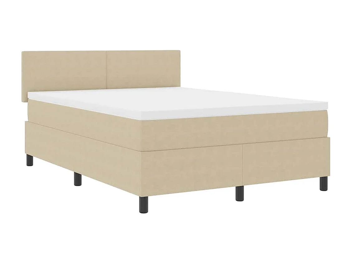 Lit à ressorts Manuel Gris clair et blanc 203 x 144 x 88 cm