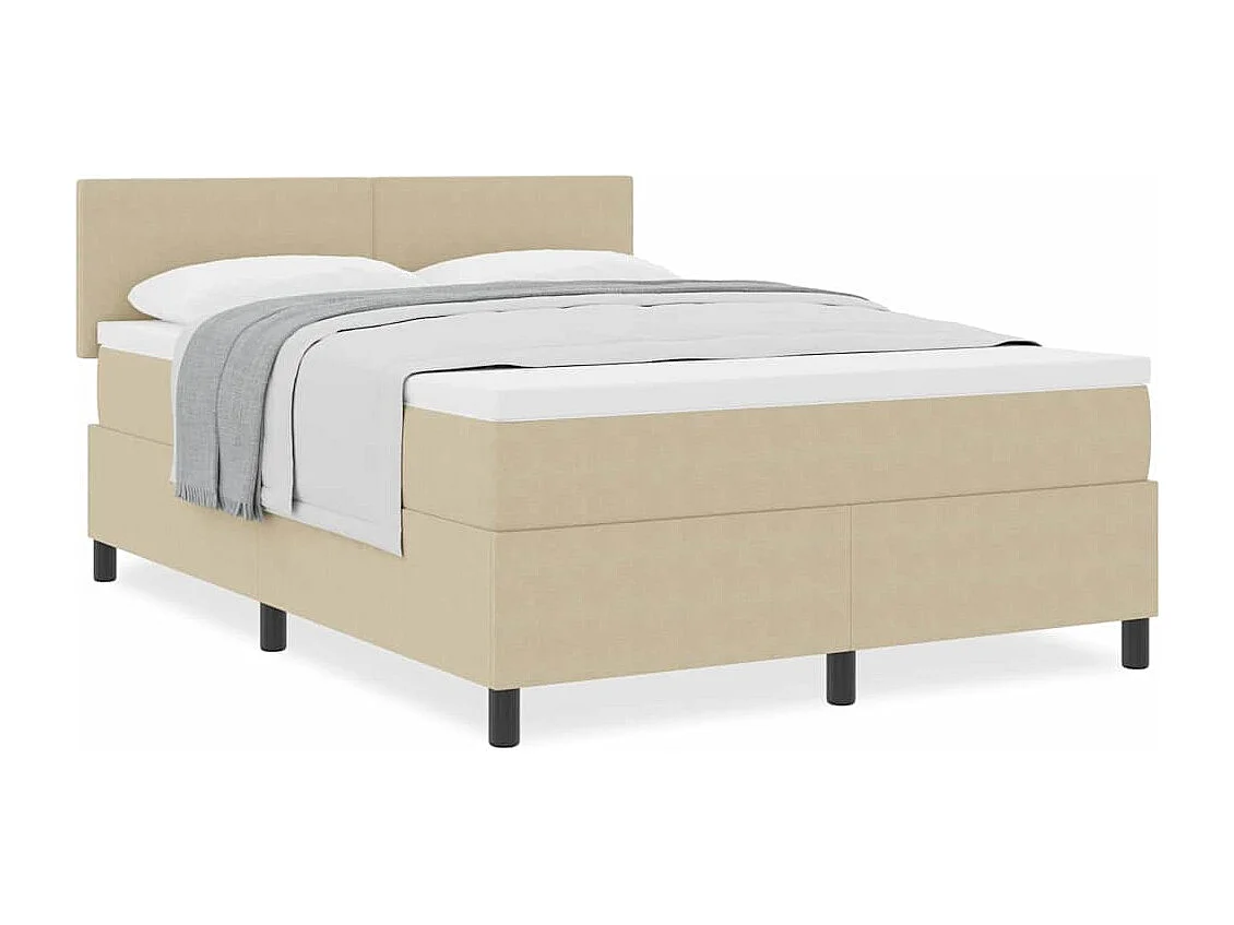 Lit à ressorts Manuel Gris clair et blanc 203 x 144 x 88 cm