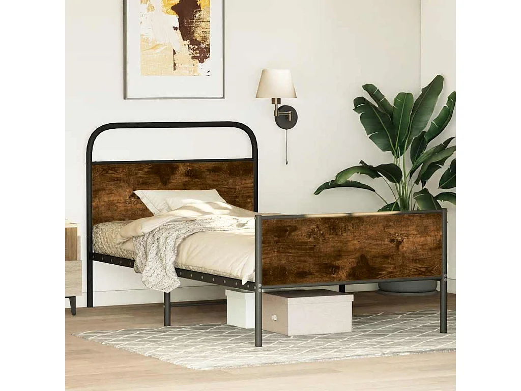 Estrutura cama s/ colchão derivados de madeira carvalho sonoma