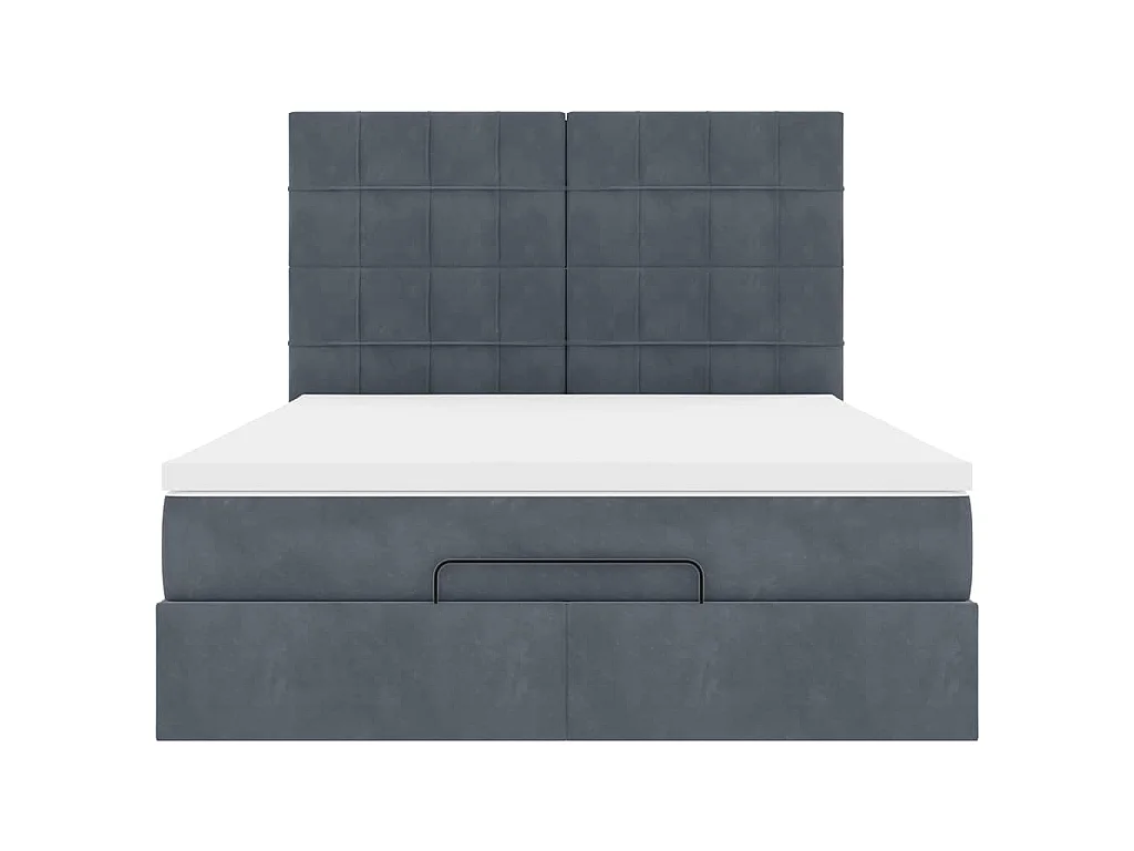 Struttura Letto Pouf con Materassi 140x200 cm in Velluto