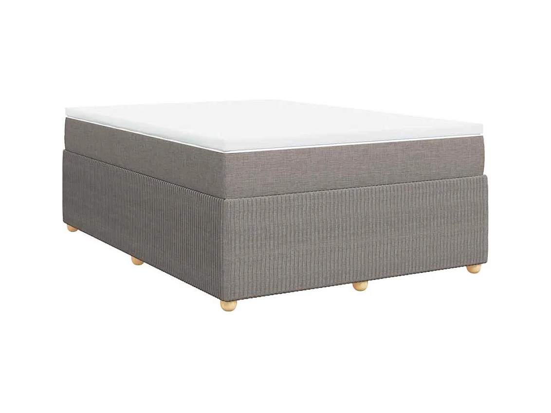 Sommier à lattes de lit avec matelas Taupe 140x190 cm Tissu