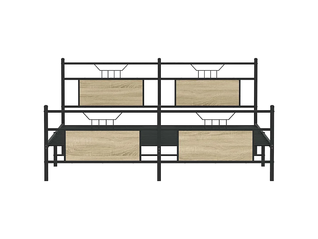 Cadre de lit en métal sans matelas chêne sonoma 180x200 cm
