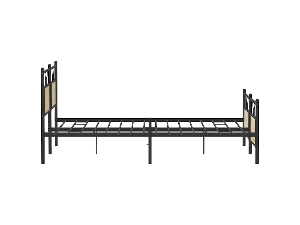 Cadre de lit en métal sans matelas chêne sonoma 180x200 cm