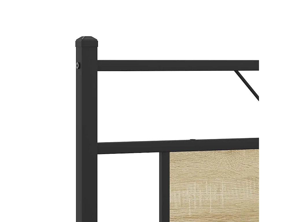 Cadre de lit en métal sans matelas chêne sonoma 180x200 cm