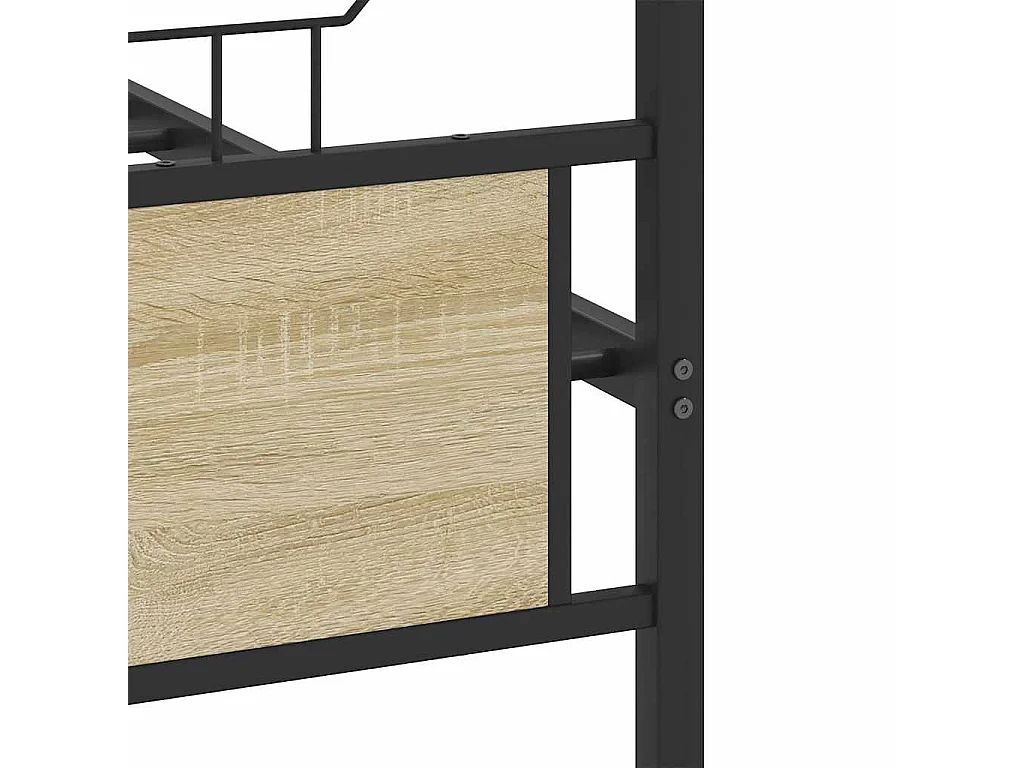 Cadre de lit en métal sans matelas chêne sonoma 180x200 cm