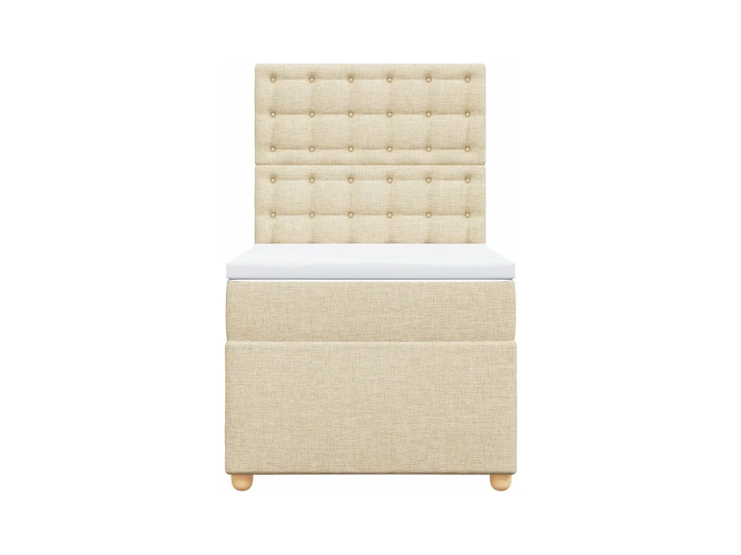 Sommier à lattes de lit avec matelas Crème 100x200 cm Tissu