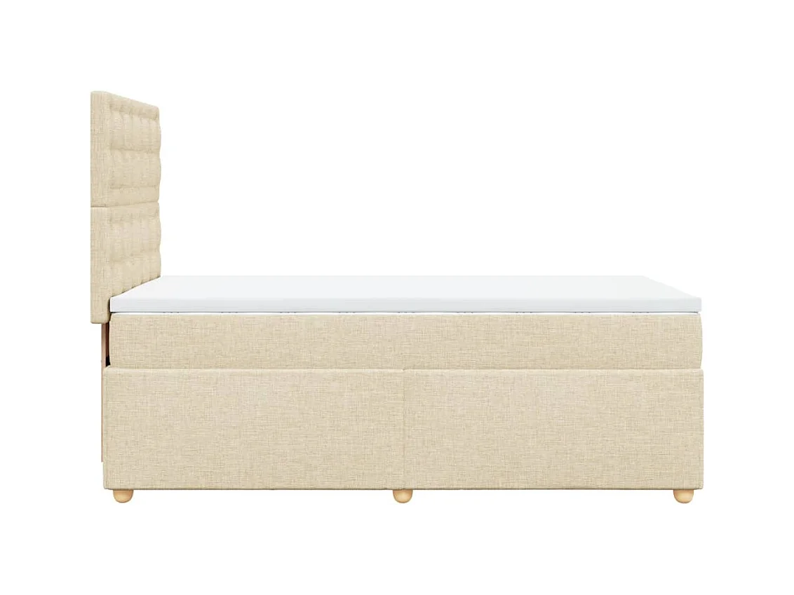 Sommier à lattes de lit avec matelas Crème 100x200 cm Tissu