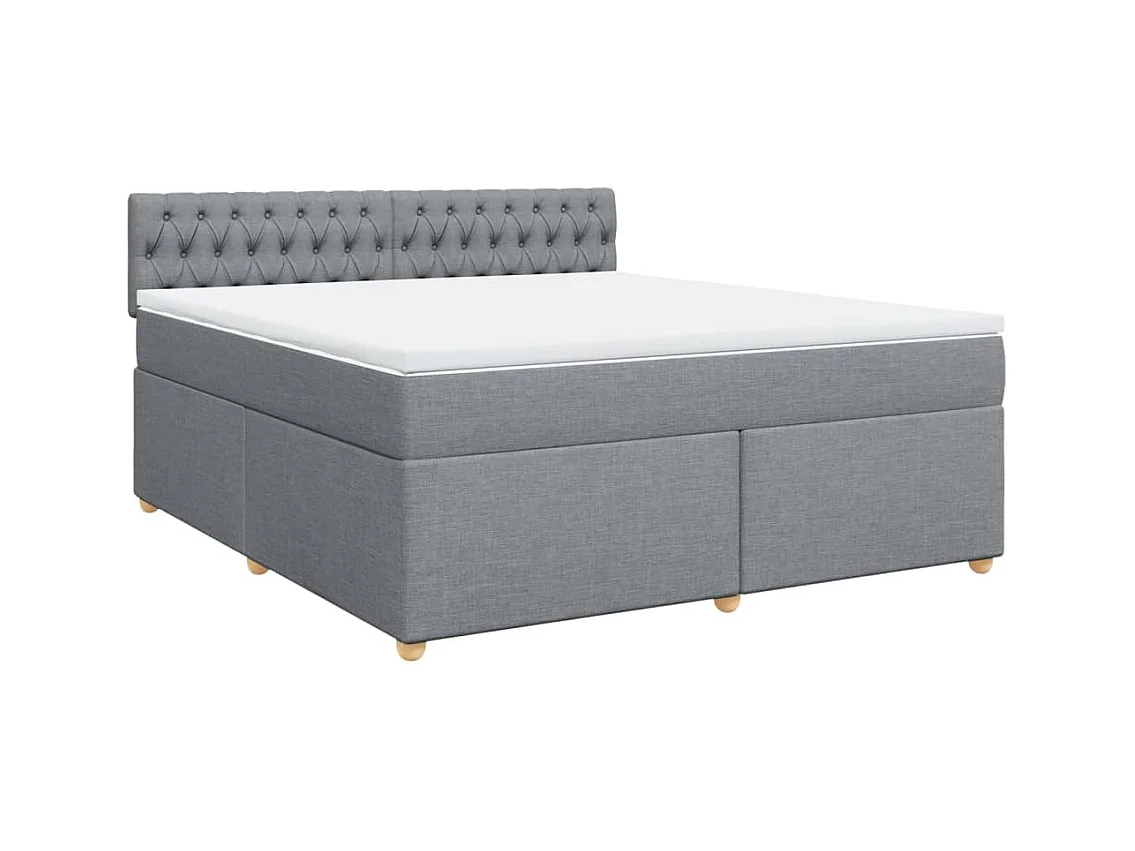 Boxspringbett mit Matratze Hellgrau 180x200 cm Stoff