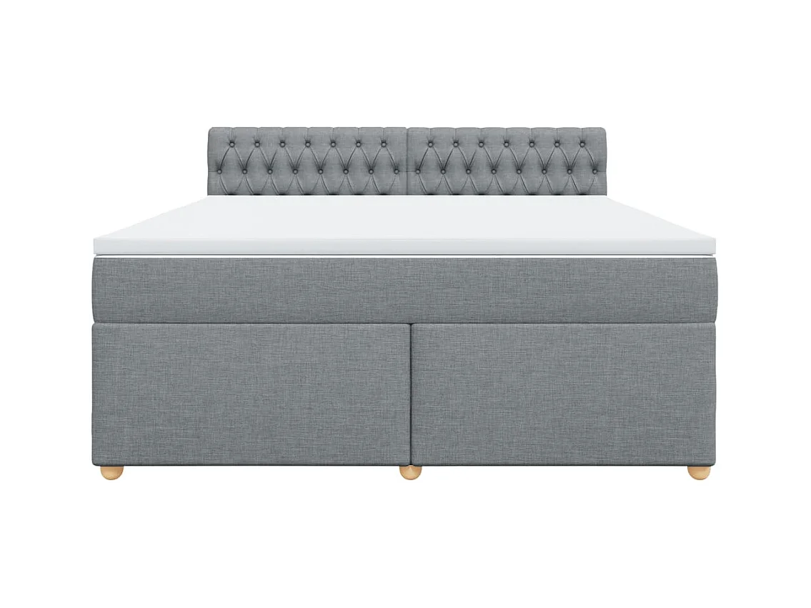 Boxspringbett mit Matratze Hellgrau 180x200 cm Stoff