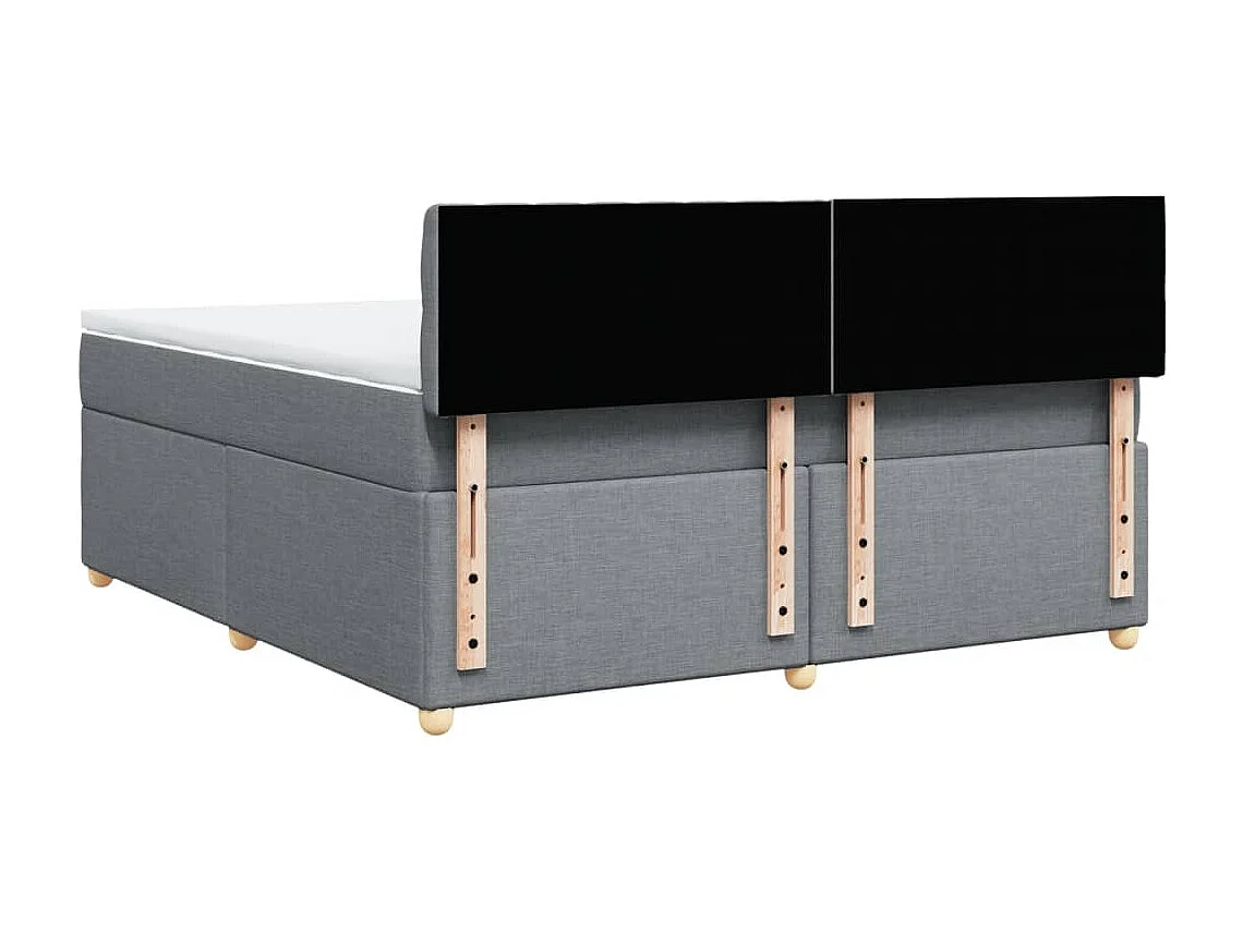 Boxspringbett mit Matratze Hellgrau 180x200 cm Stoff