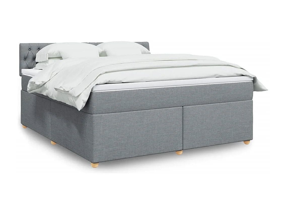 Boxspring met matras stof lichtgrijs 180x200 cm