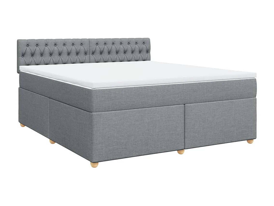Giroletto a Molle con Materasso Grigio Chiaro180x200 cm Tessuto