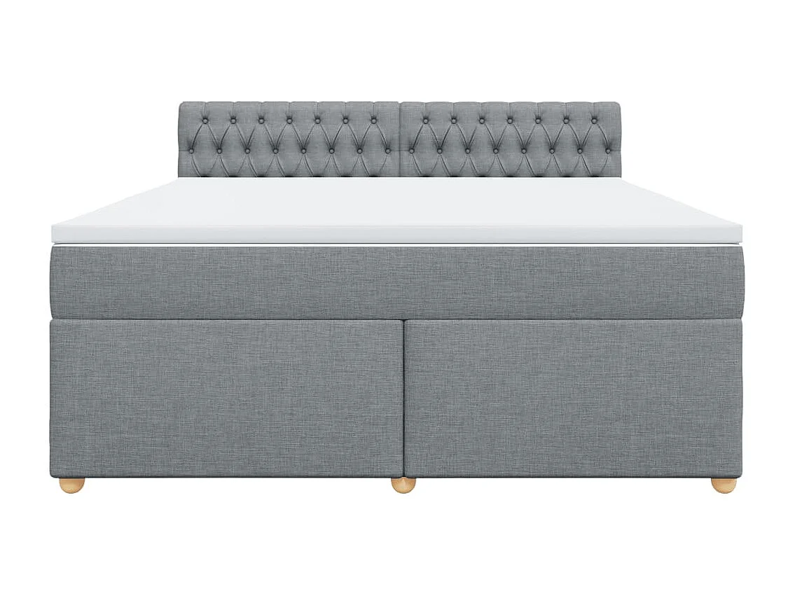Giroletto a Molle con Materasso Grigio Chiaro180x200 cm Tessuto