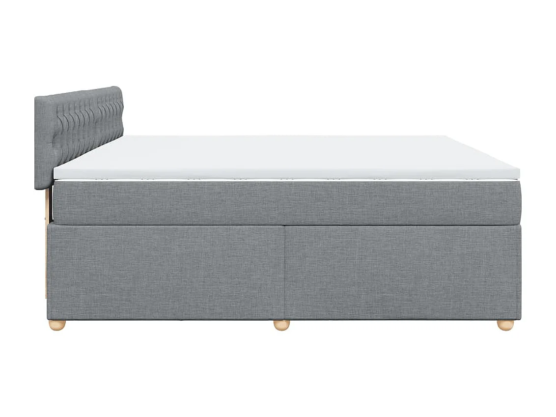 Giroletto a Molle con Materasso Grigio Chiaro180x200 cm Tessuto