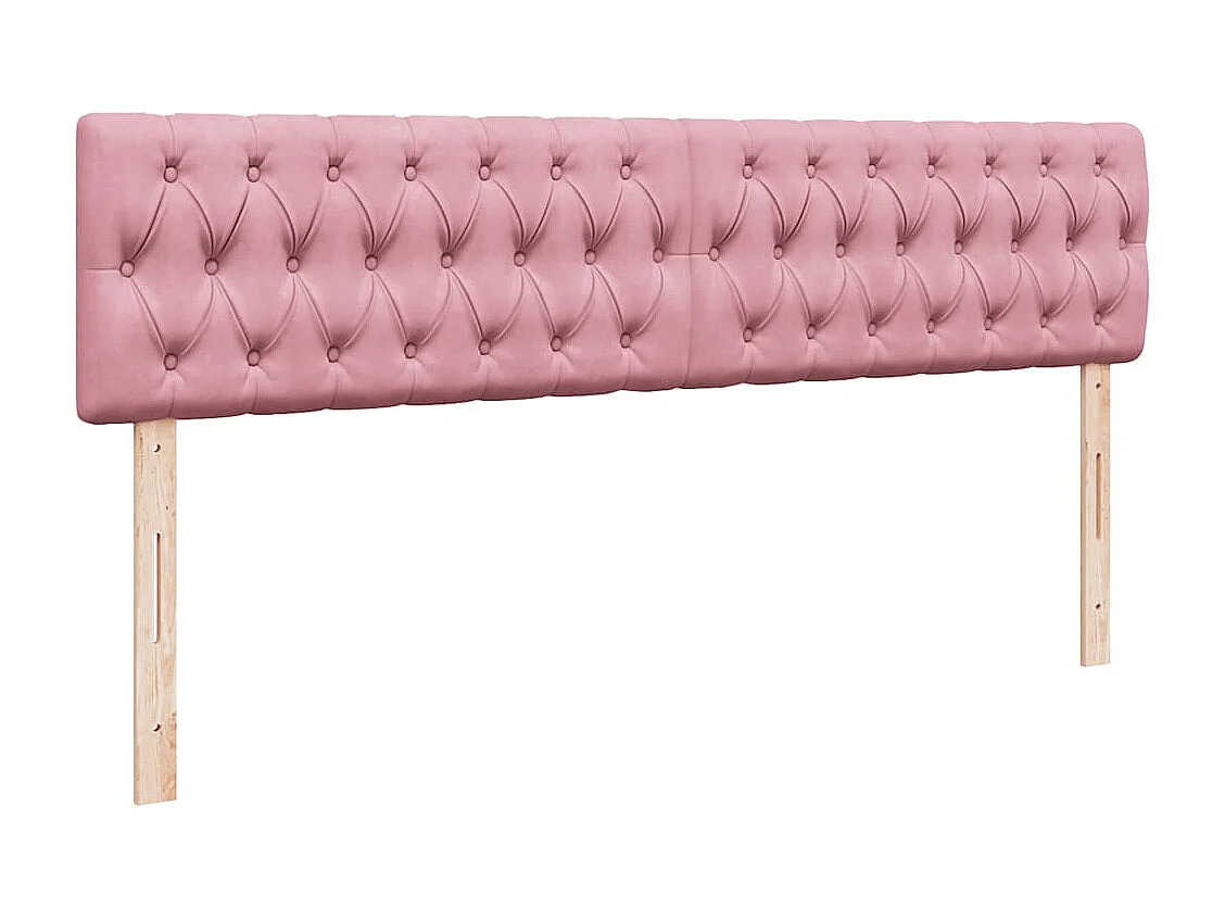 Struttura Letto Pouf con Materassi Rosa 180x200 cm Velluto