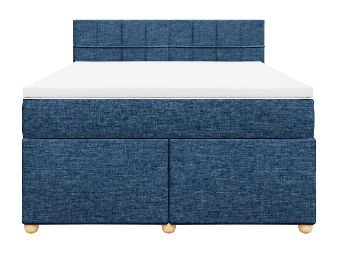 Boxspring met matras stof blauw 140x200 cm