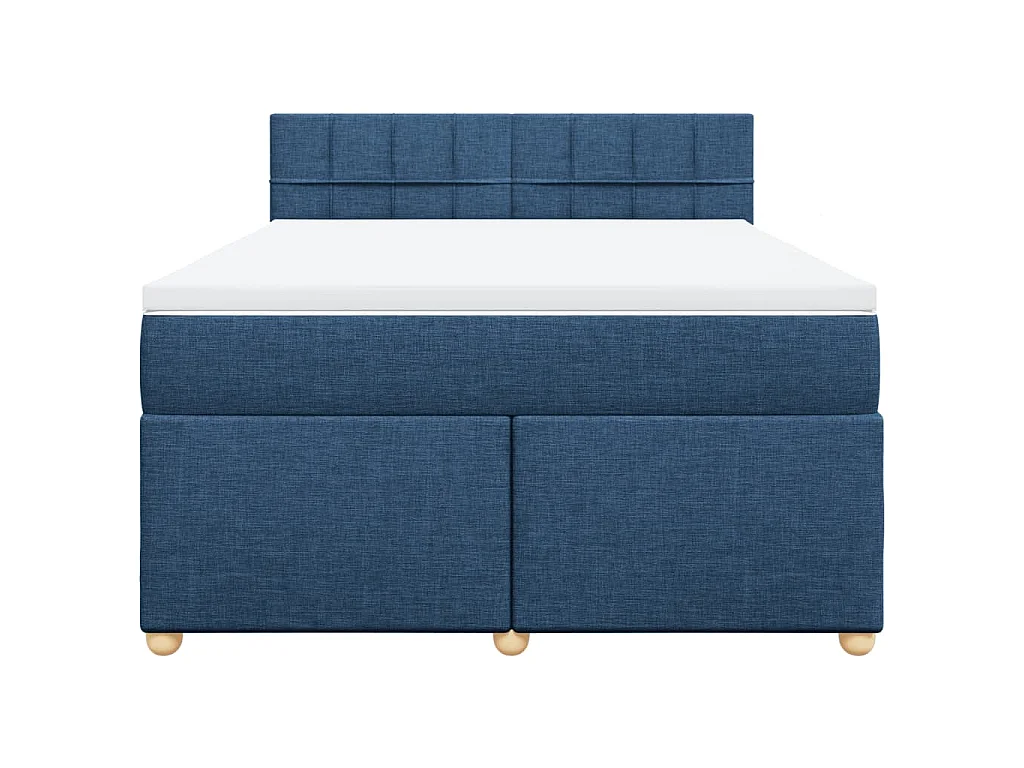 Boxspringbett mit Matratze Blau 140x200 cm Stoff