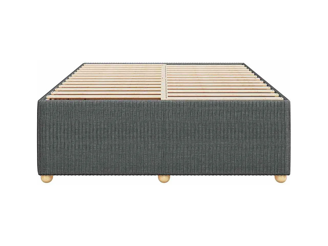 Cadre de lit sans matelas gris foncé 140x190 cm tissu