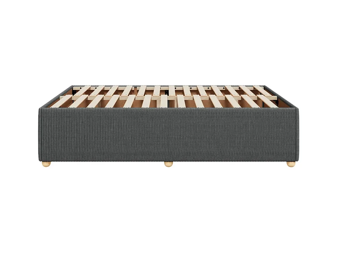 Cadre de lit sans matelas gris foncé 140x190 cm tissu