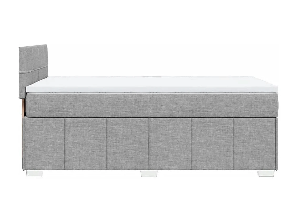 Giroletto a Molle con Materasso Grigio Chiaro100x200 cm Tessuto